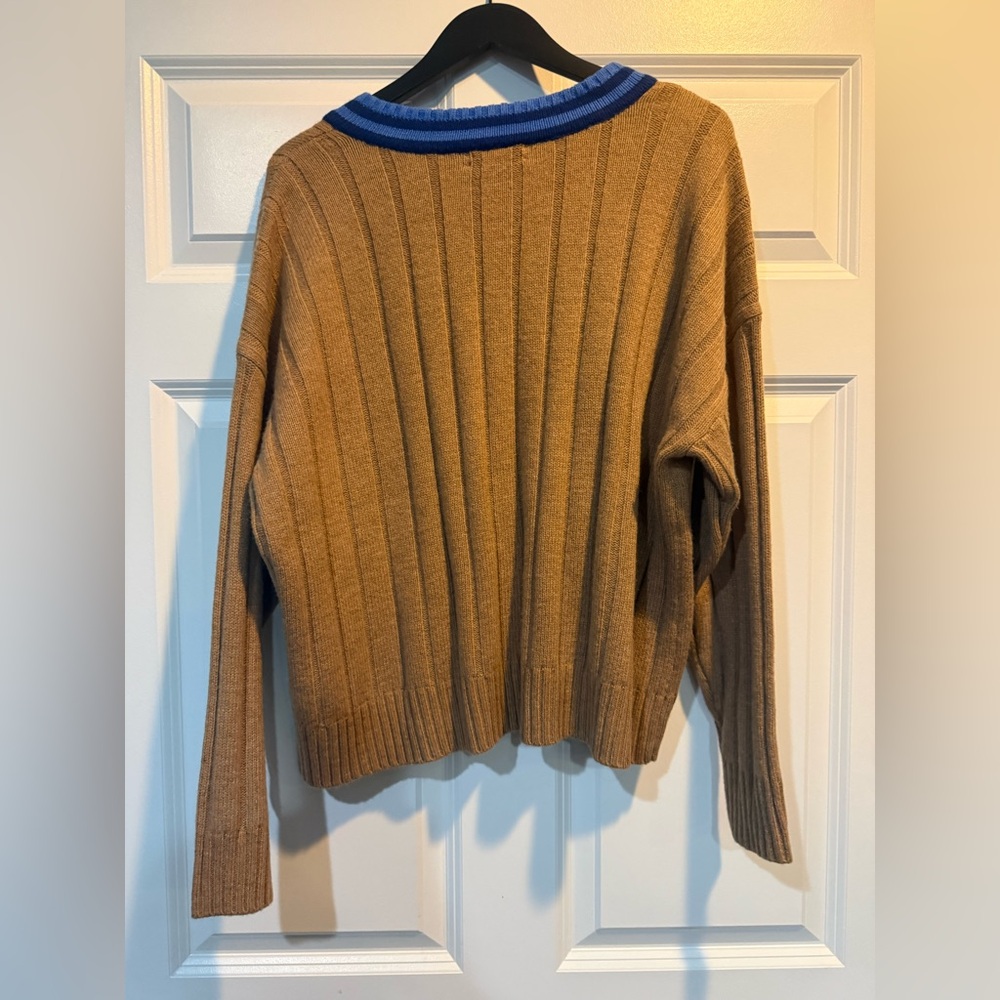 Madewell Tipped V-Neck Oversized Sweater NWT Size Large - Picture 9 of 10